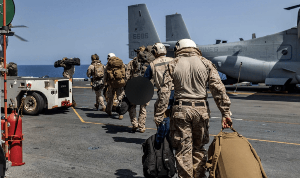 美媒引述消息報道，五角大樓周五（13日）下令增派一支海軍陸戰隊遠征部隊及多艘戰艦馳援中東。海軍陸戰隊圖片