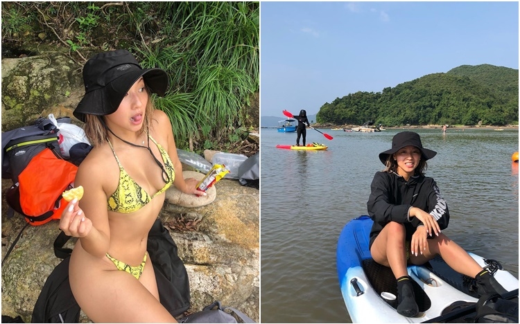 鄭融趁夏天尾同朋友去行山又玩水。