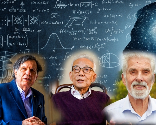 （左起）意大利科學家Giorgio Parisi、日本科學家真鍋淑郎及德國科學家Klaus Hasselmann。