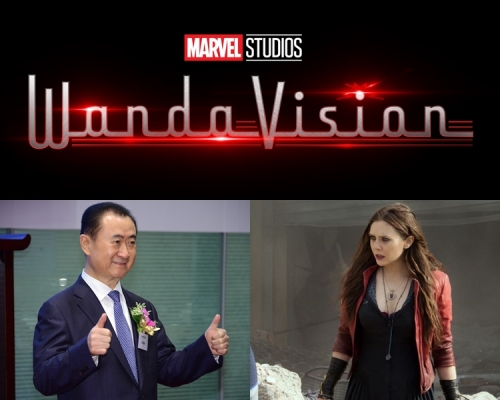 萬達集團董事長王健林(左下)與飾演涉事角色的Elizabeth Olsen(右下)。 資料圖片
