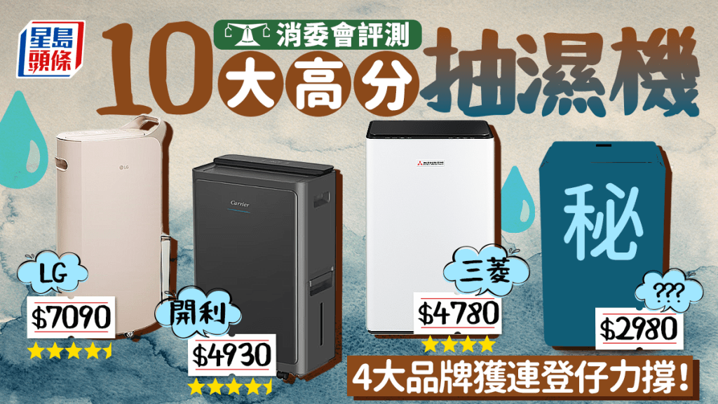 抽濕機推介｜消委會評測10大高分型號+LIHKG連登推薦品牌！Panasonic/LG/開利/三菱抽濕能力+慳電大比拼