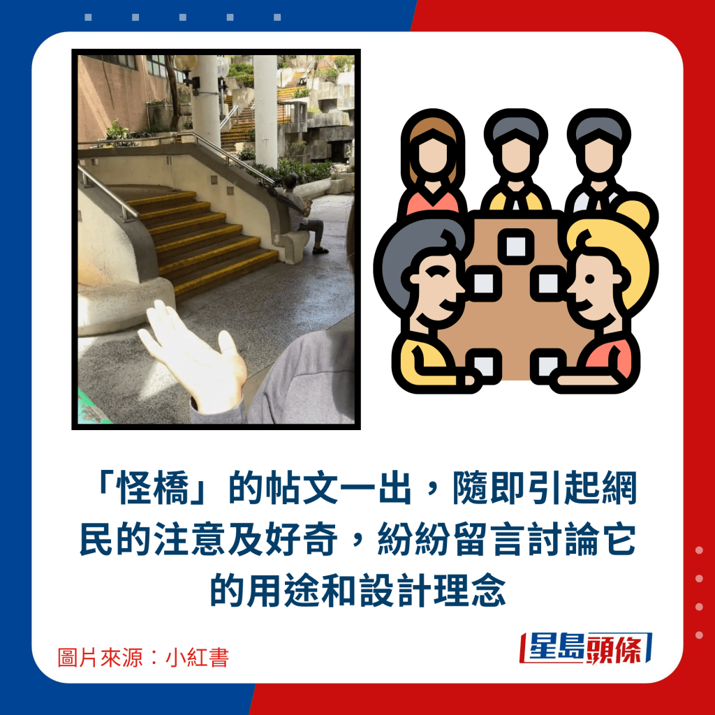 「怪橋」的帖文一出，隨即引起網民的注意及好奇，紛紛留言討論它的用途和設計理念