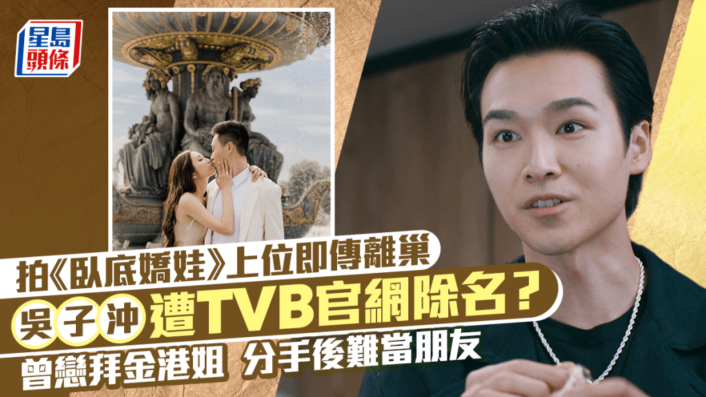 TVB小生吳子沖因《臥底嬌娃》上位即傳離巢？被揭遭官網除名  曾戀拜金港姐分手變陌路人