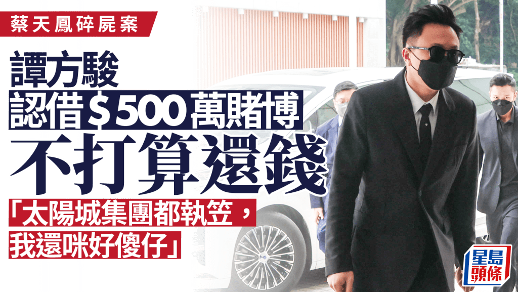 蔡天鳳碎屍案｜譚方駿借500萬賭博後沒打算還：太陽城集團都執笠，我還錢咪好傻仔