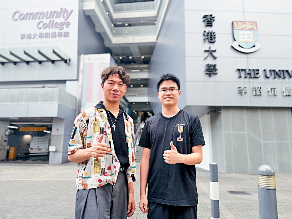 张卓男 （左）及谢子敬均以高级文凭逆转未来路向，寄语年轻人把握现在。