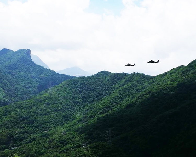 解放軍駐港部隊維港海空巡邏。國防部網圖片