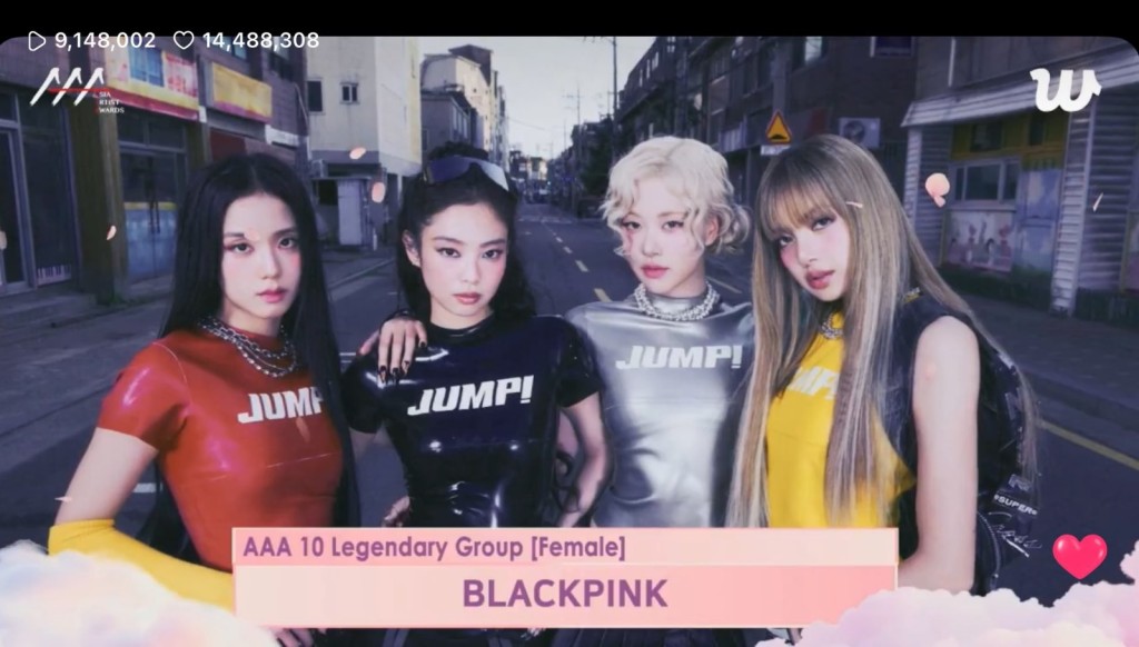 BTS和BLACKPINK獲封Legendary Group。（微博圖片）