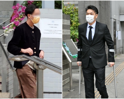 被告陳偉亮（左）、警員畢宏業（右）。陳子豪攝