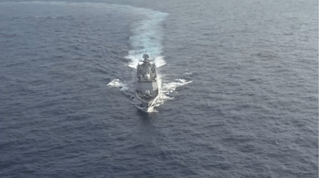 東部戰區「聯合利劍」環台演習，海軍出動了驅逐艦、護衛艦。