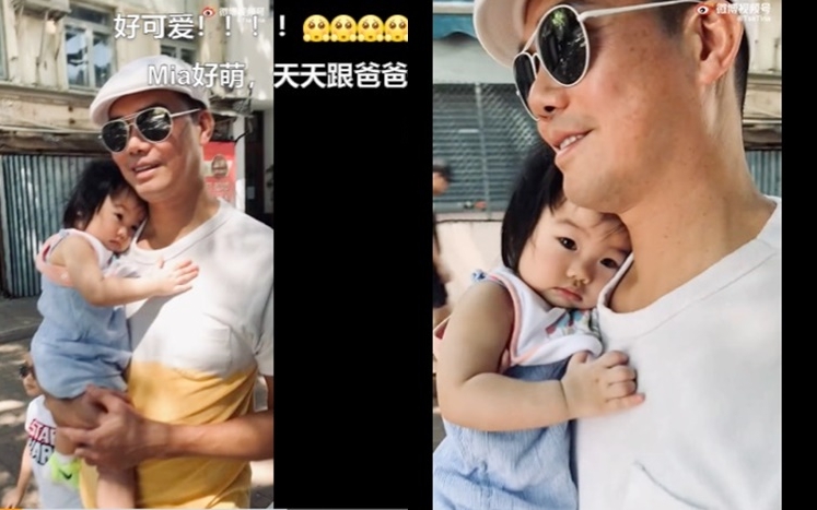 謝天華抱住愛女，真係好冧。