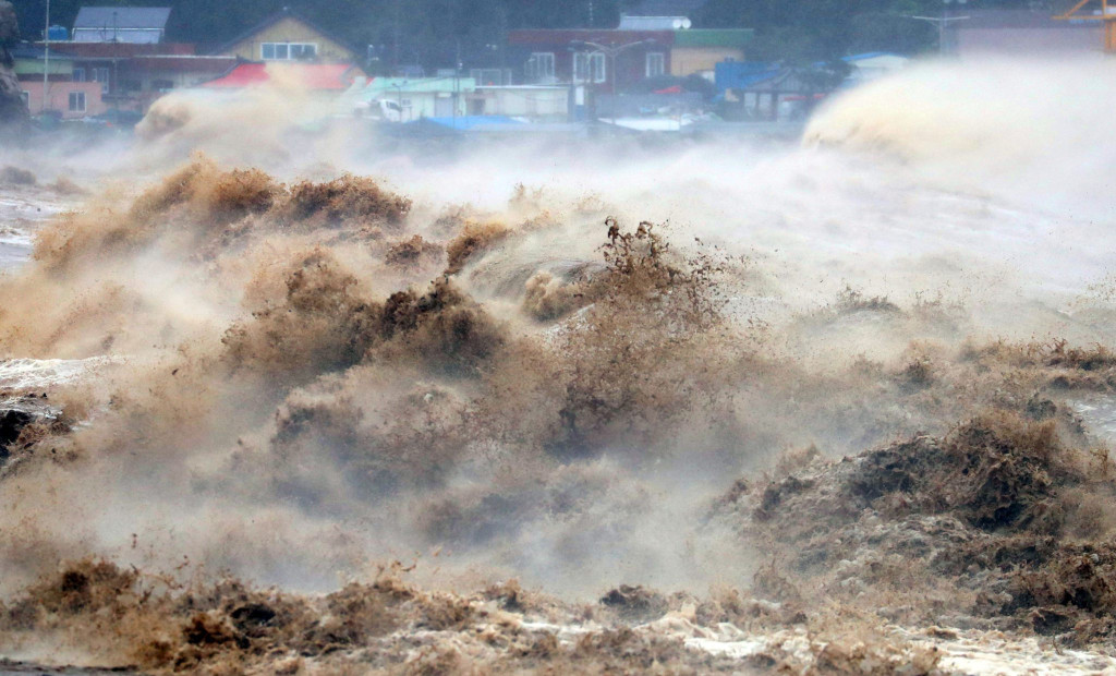 南韓再度面臨颱風的吹襲。路透社資料圖片