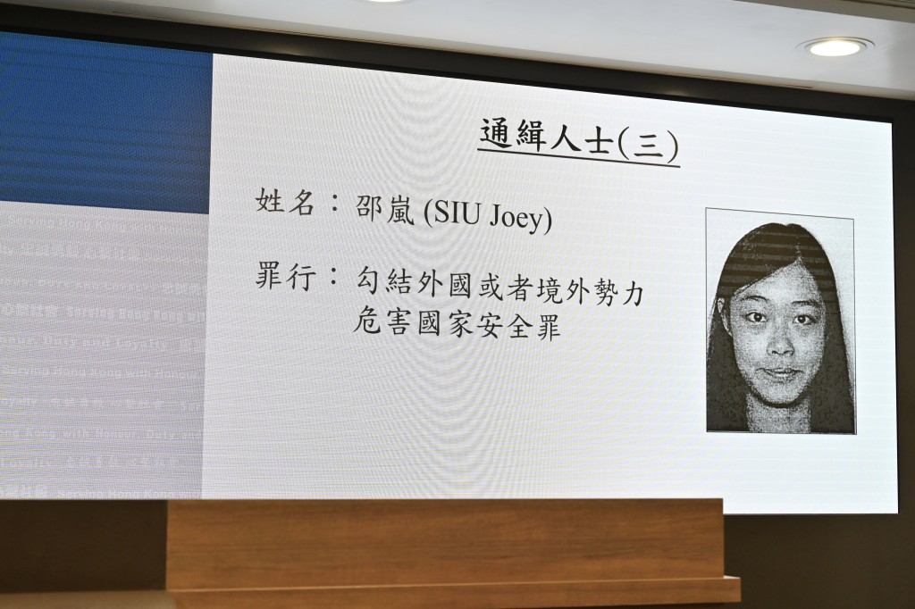 邵嵐（24歲女）：涉勾結外國及境外勢力危害國家安全罪。鍾健華攝 
