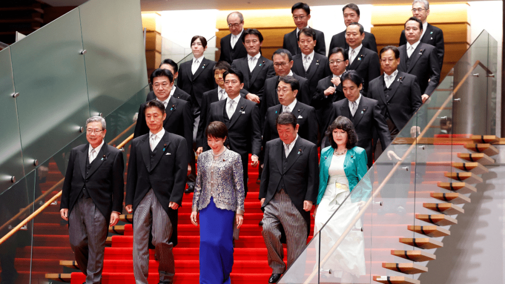 高市早苗新內閣支持率較上月跌2個百分點，為51%。路透社