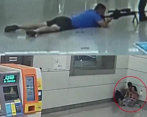 男子持刀劫持女子并举刀企图对人质实施伤害
，警方对男子进行劝说无效后，开枪将其击毙。(网图)