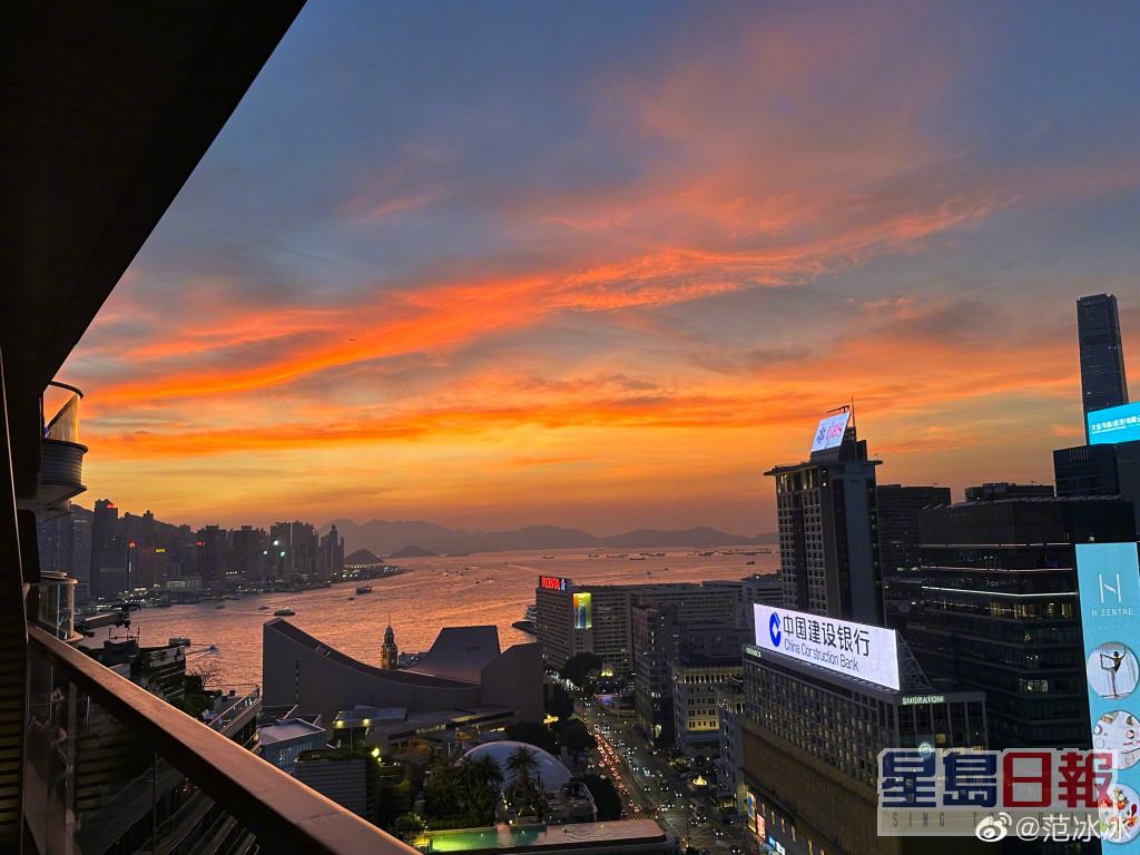 范冰冰昨日在微博贴出身处香港的照片，据知今次来港行程与工作有关！