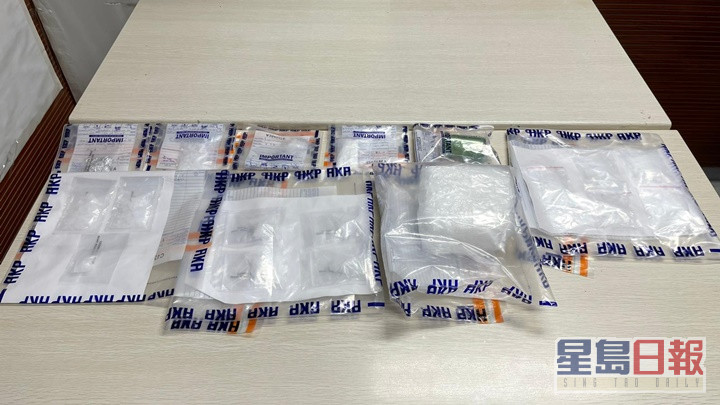 行動中警方檢獲市值逾百萬元「冰」等毒品。