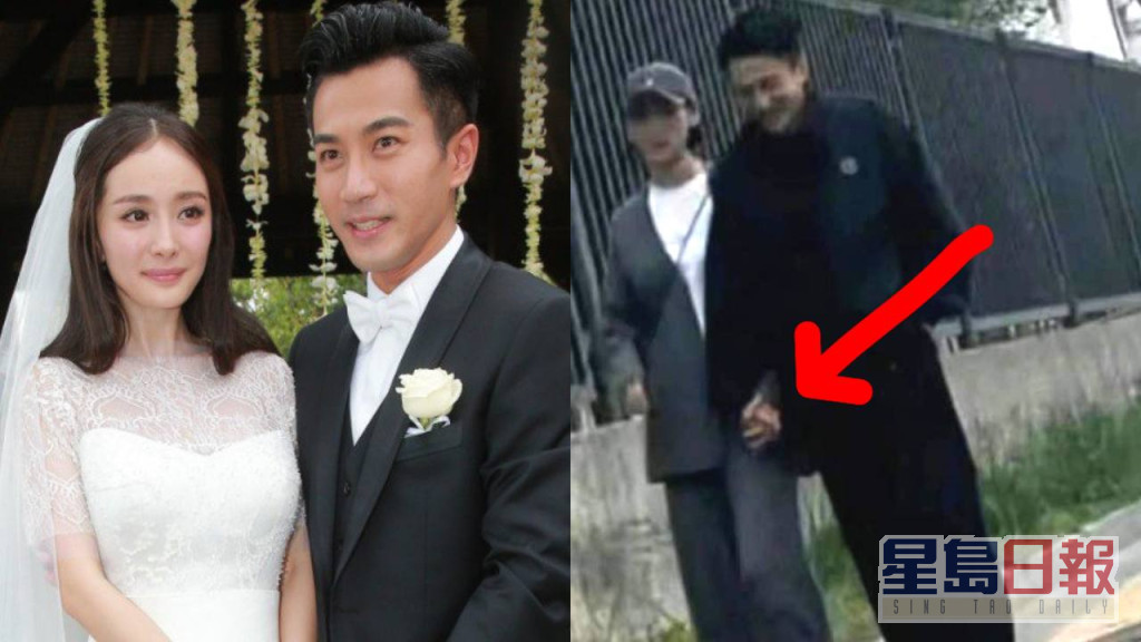楊冪（左圖左）的前夫劉愷威最近被內地網民拍到與一女子十指緊扣，對方是女星李曉峰。​
