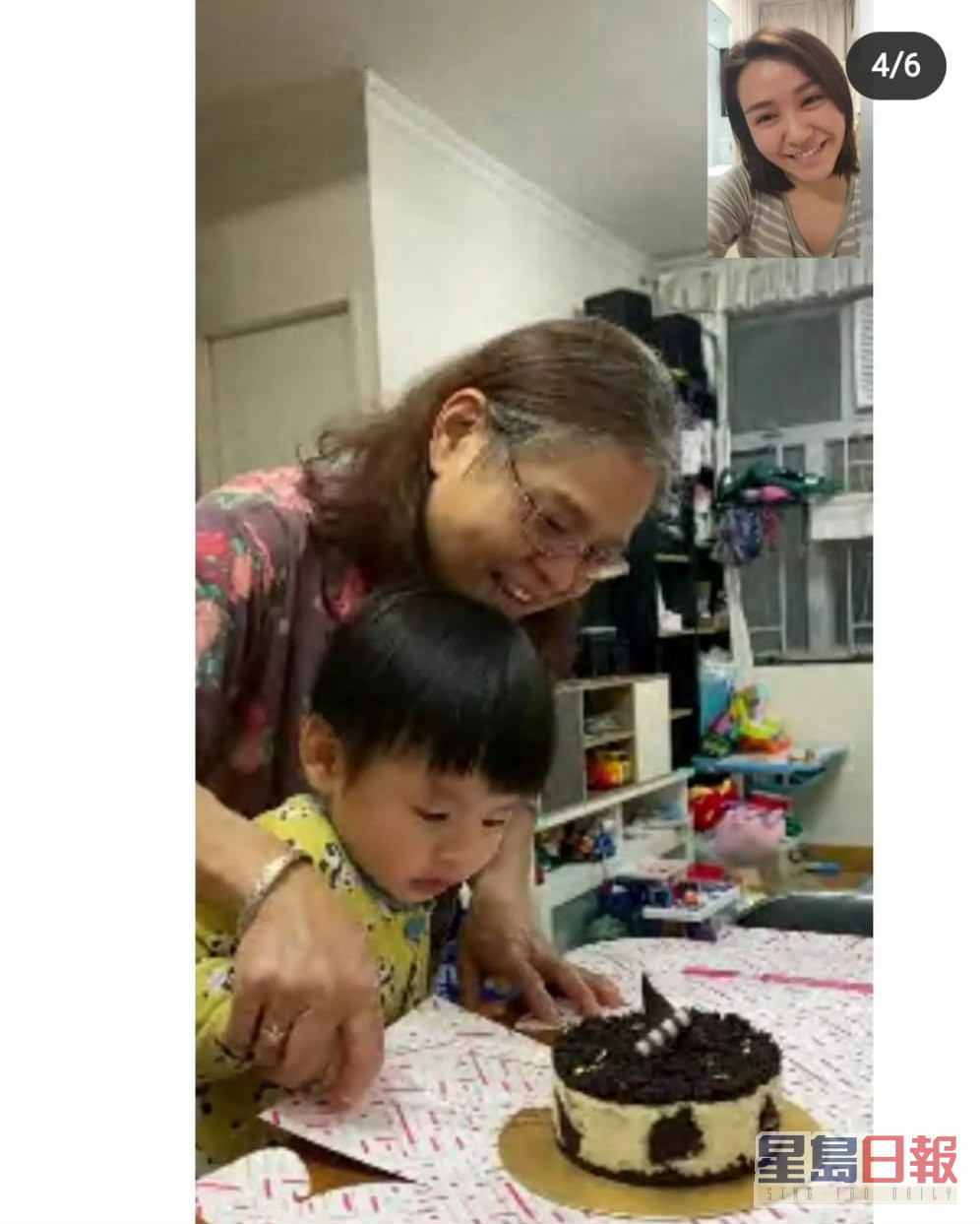 黄颖君检疫期间，无法亲自为母亲庆祝生日。网上图片