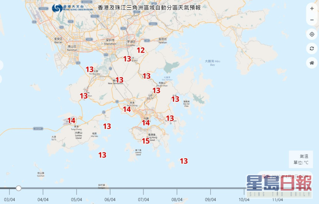 天文台网页截图