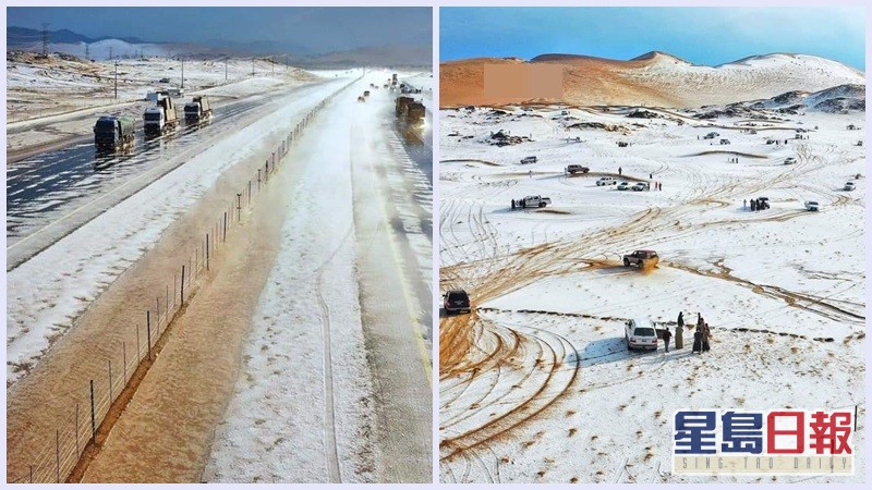 沙漠铺满白雪。互联网图片