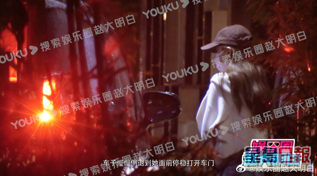 Angelababy返回上海住所後，第二日搭車外出。