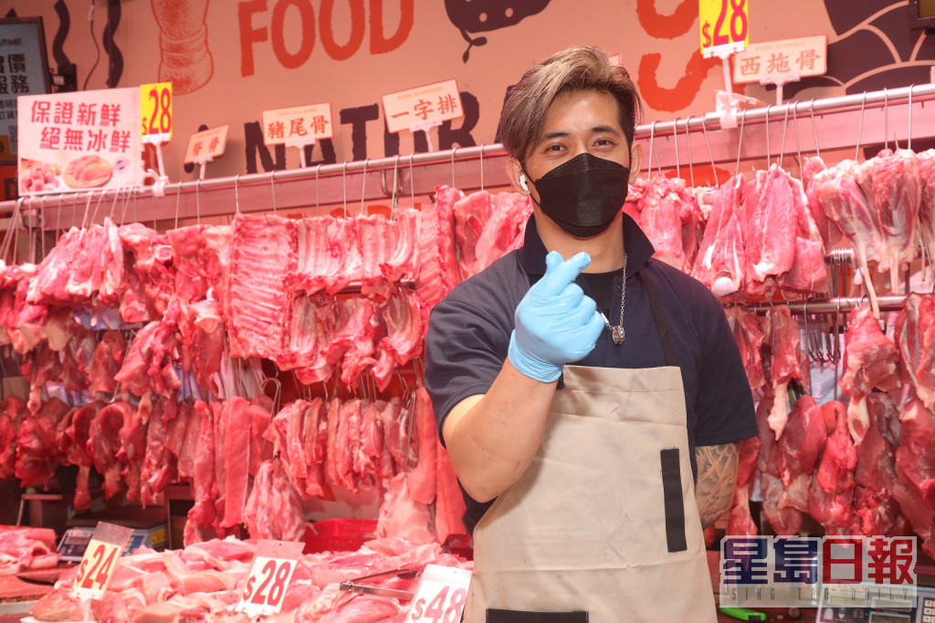 網民兒子受到「荃灣豬肉檔AK」劉宋威啓發，作文《我的志願》填豬肉切割員。資料圖片