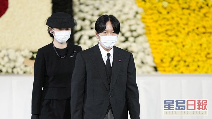 秋篠宮文仁親王伉儷出席安倍國葬儀式。路透社圖片