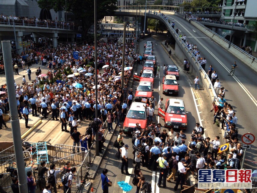 2014年占中运动示威者聚集在金钟。资料图片
