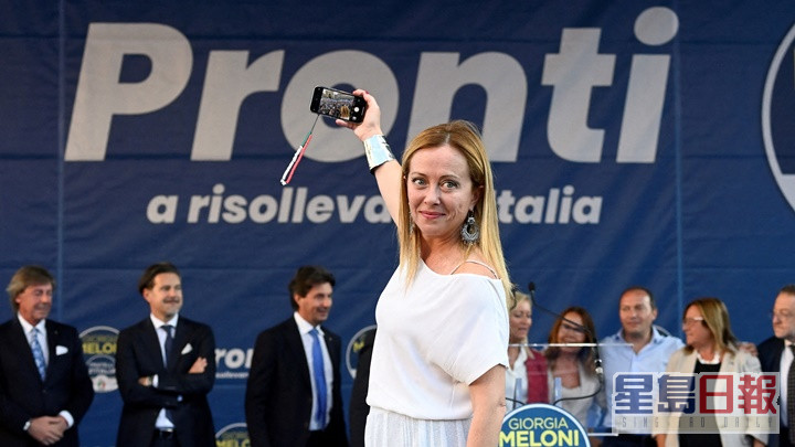 兄弟黨領袖梅洛尼有望成為意大利首名女總理。路透社資料圖片