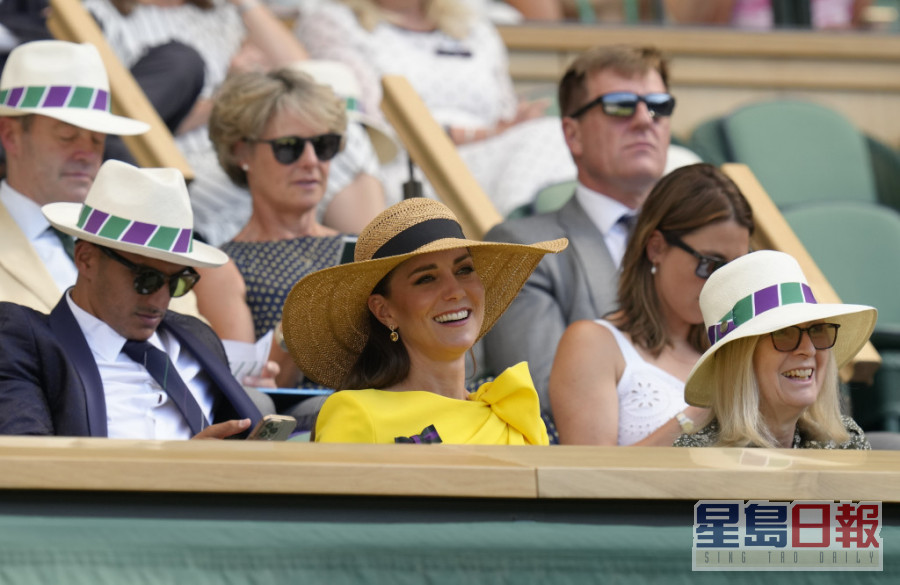 凱特同坐皇室廂座，與湯告魯斯齊齊睇溫布頓女單決賽。