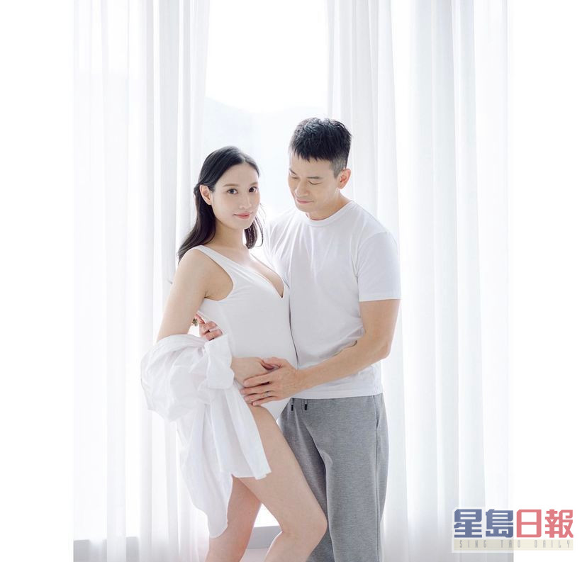 陈宇琛晒老婆9个月索爆孕照。
