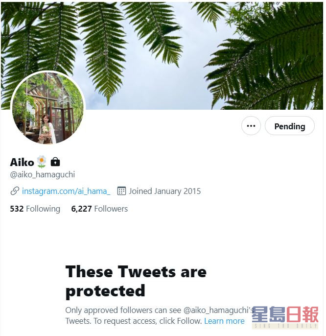 坤哥公告冇耐坤嫂已將Twitter設為Private。