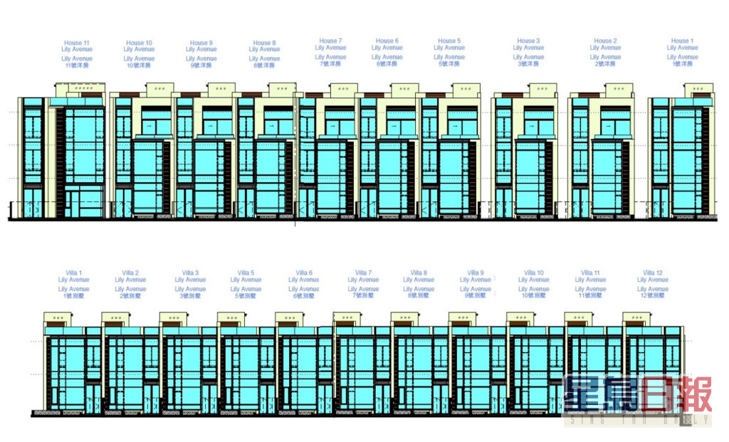 雲海別墅的第2期發展項目，共建有41座洋房/獨立屋及26座別墅。（網上圖片）