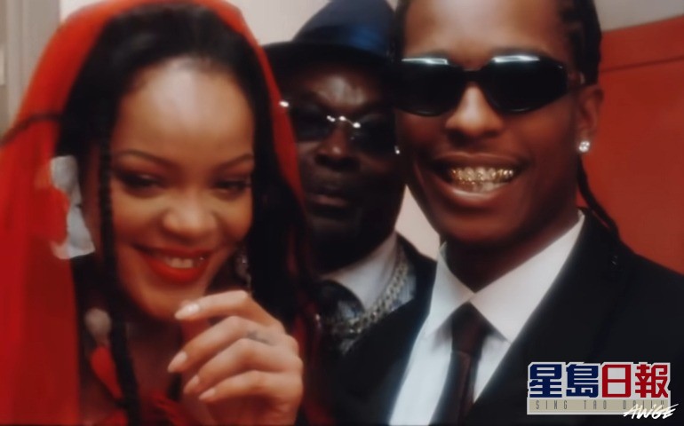 MV有A$AP及Rihanna结婚场面。