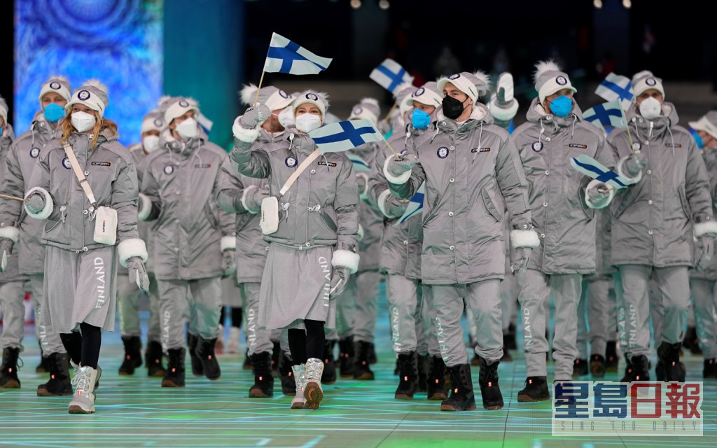 芬兰代表团的羽绒服被网友称为企鹅同款。AP
