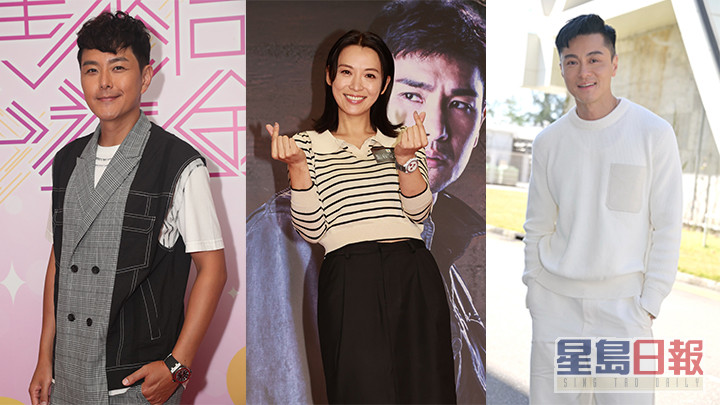 （左起）萧正楠、陈炜及黄浩然并列近年台庆剧常用艺人第5位。