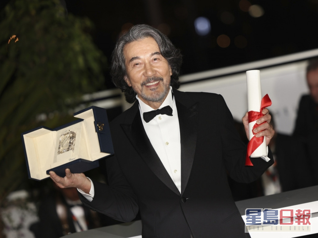 役所廣司在第76屆康城影展奪得最佳男演員獎。（美聯社）
