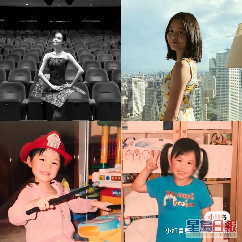 劉秀盈近日分享了兩張幼童時期照片。