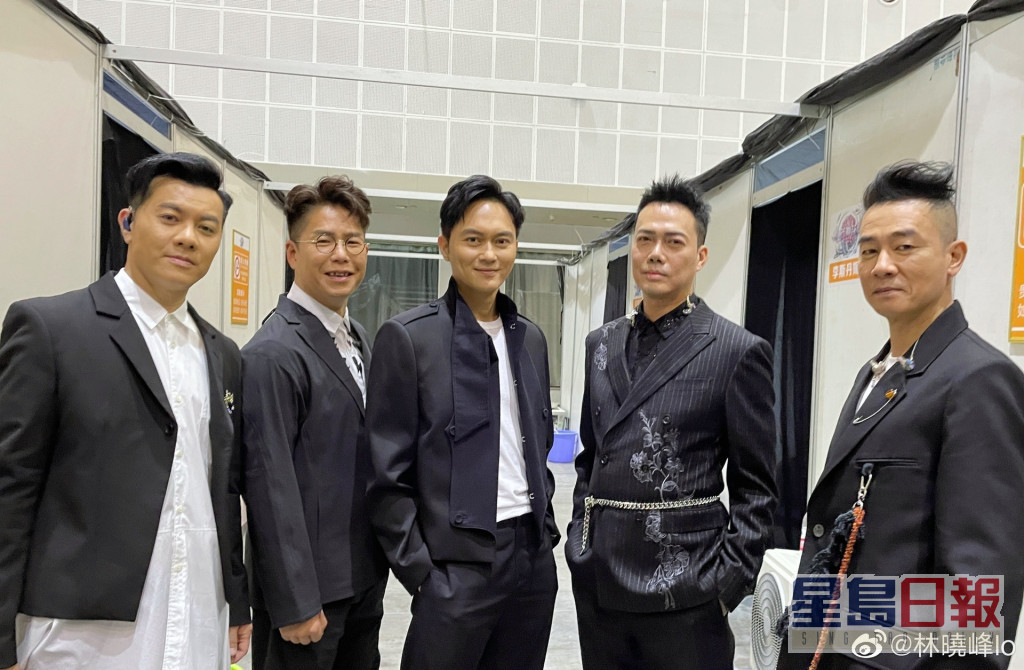 小春（右起）、謝天華、張智霖、林曉峰及梁漱文去年參加完，人氣急升。