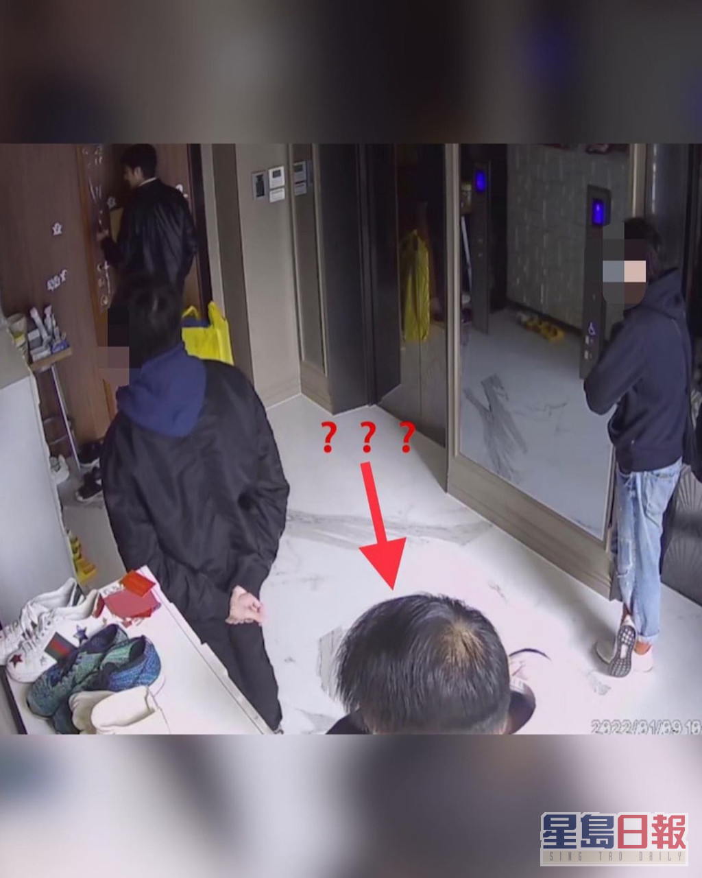 王力宏早前带3男上门探望子女时，李靓蕾拒绝开门兼公开CCTV画面。