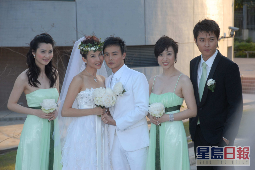蔡少芬與張晉2008年結婚時，由洪欣和陳法蓉擔任伴娘。
