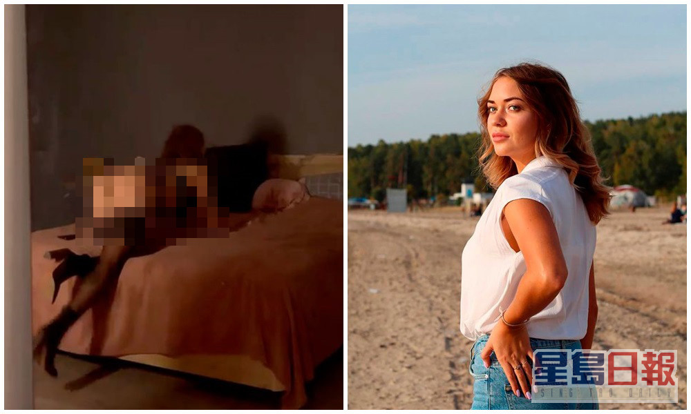 Viktoria Kashirina於其中一段影片翹起美臀，十分誘人。互聯網圖片