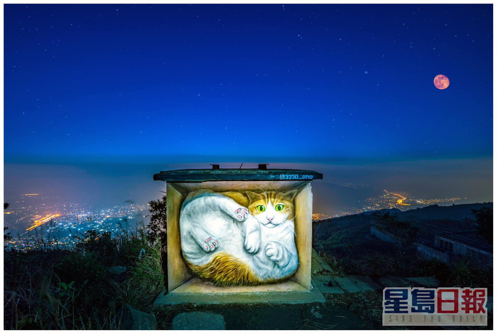 因為失去更覺珍惜。網民月圓之夜登山為「貓屋」拍照。網民Heidi Ouyang圖片