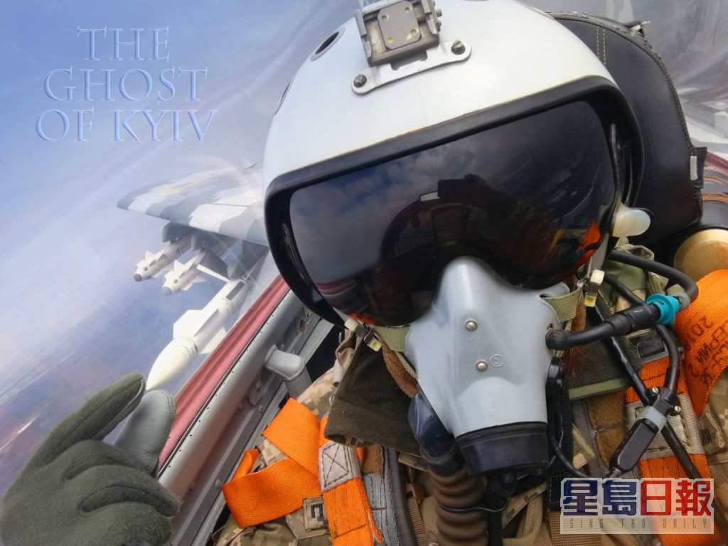 網傳「基輔之鬼」駕機照片，實際是空軍第40戰術航空旅飛行員的照片。網圖