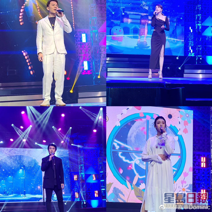 林嘉华晒出几位TVB艺人演出的照片。