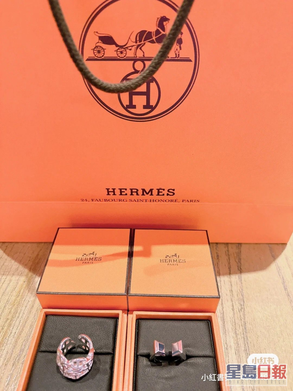 王妤娴日前晒出Hermès新战利品。