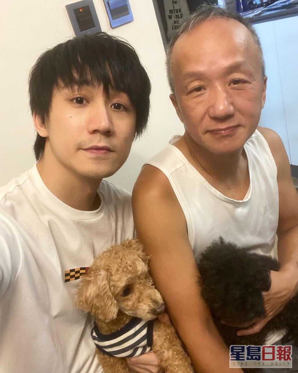 吴肇轩本身有两只狗。