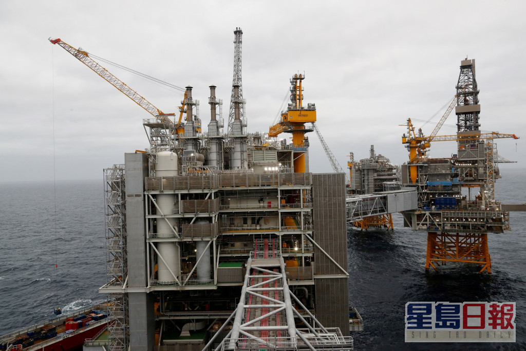 挪威国家石油公司位于北海的钻油台。路透社资料图片