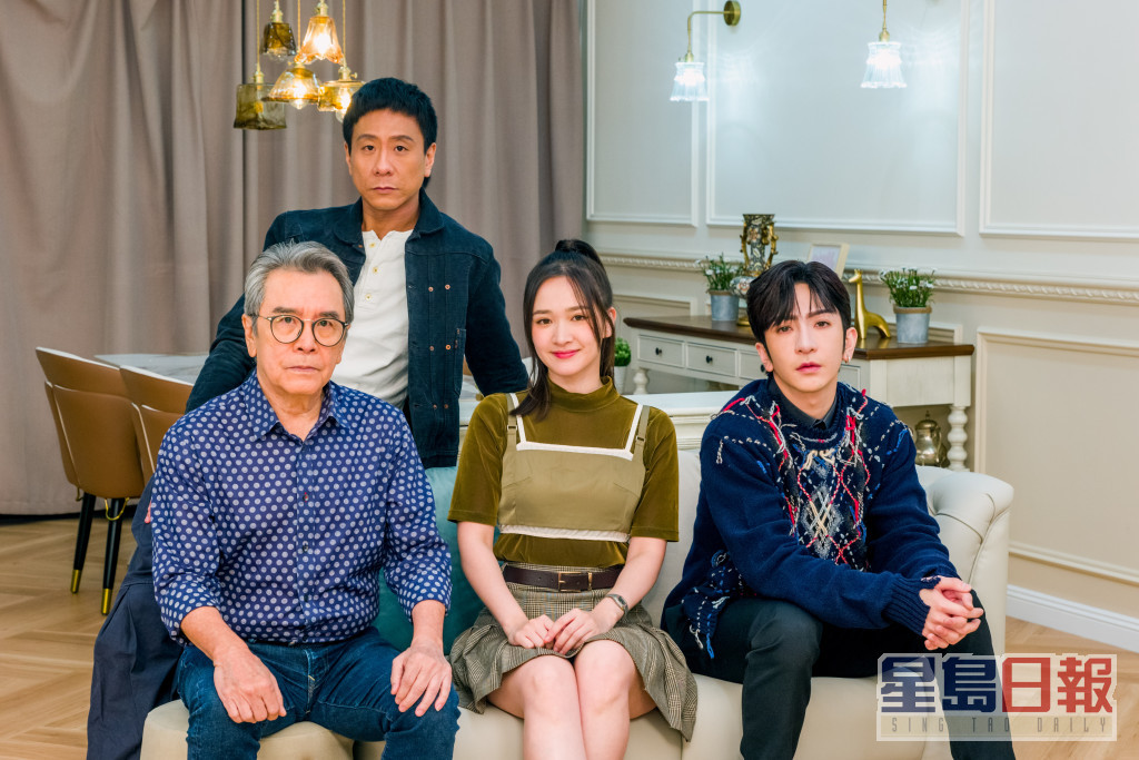 姜大卫、朱栢康、陈紫萱、卢瀚霆于昨日上映的新片《酿魂》中首度合作，好有默契。