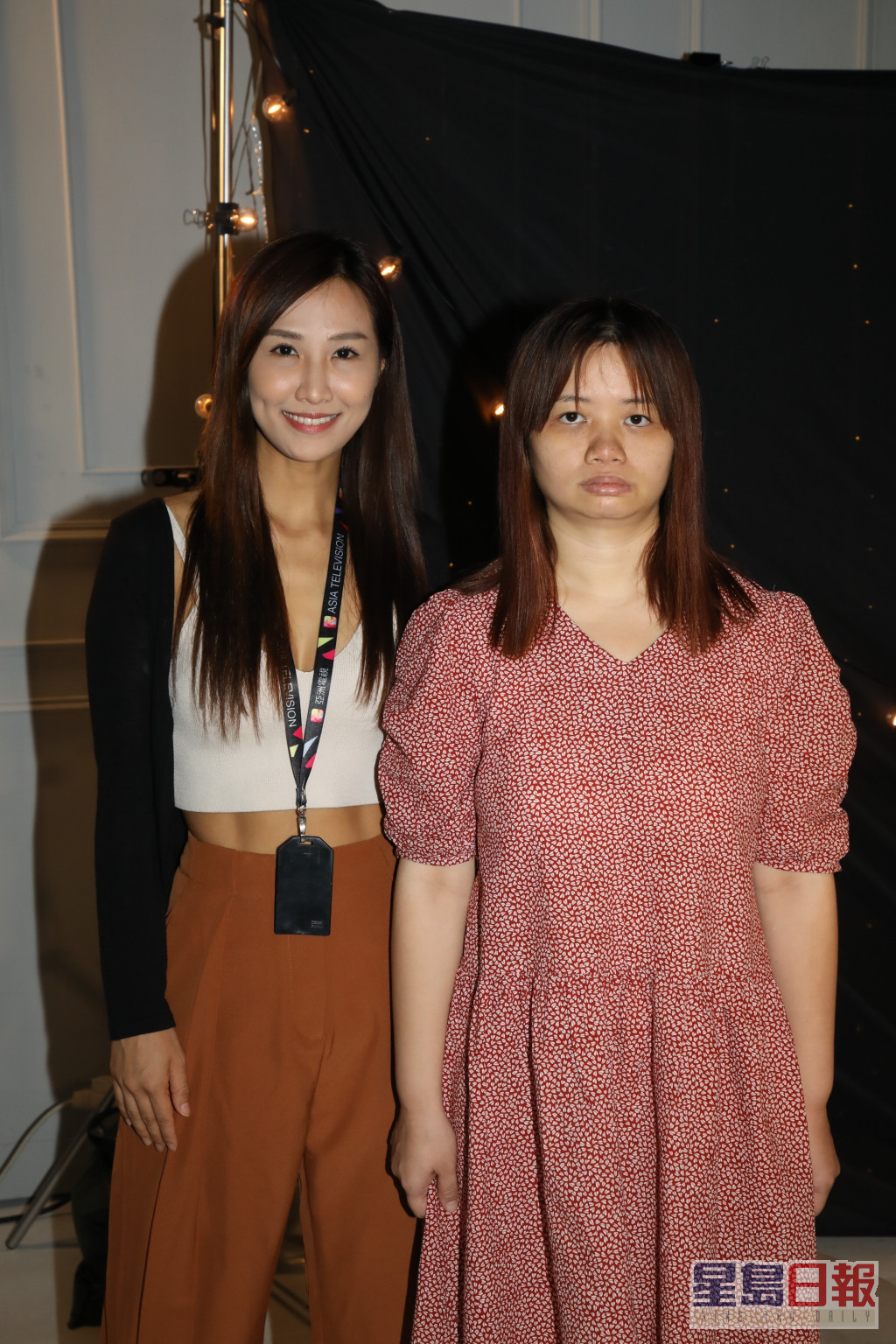 阿儀（右）是「亞洲電視數碼媒體有限公司」旗下藝人，但唔知公司被清盤。